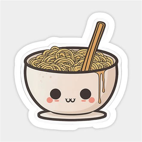 Cute Ramen Noodles Cartoon Anime Drawing Japan - Cute - Sticker | TeePublic