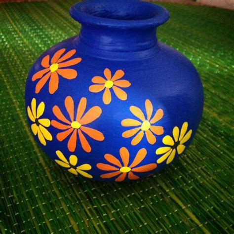 Pin by Geeta Chaitanya on z pots | Glass bottles art, Pottery painting, Flower pot art