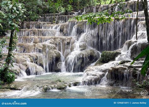 Waterfall in Motion - Palenque, Mexico Stock Image - Image of background, tourists: 139681691