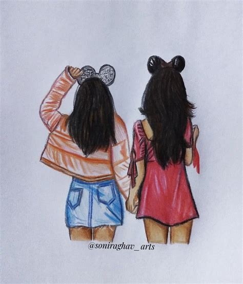 Best friends drawing by soni raghav arts, BFF drawing, Friendship day drawing #friends #bff # ...