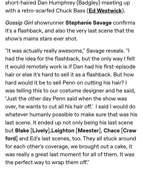 here’s the interview about the final scene shot : r/GossipGirl