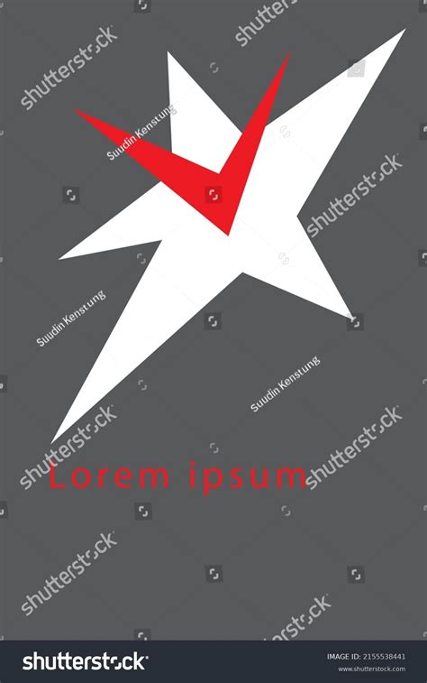 STAR LOGO VECTOR IMAGE. WHITE RED LINE - Royalty Free Stock Vector ...