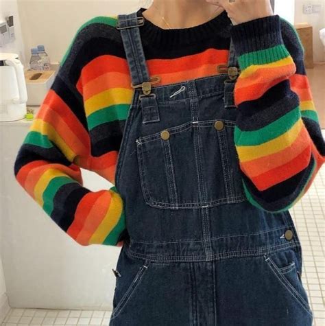 itGirl Shop - Aesthetic Clothing -Rainbow Striped Round Neck Knitted | Стильные наряды, Радужная ...