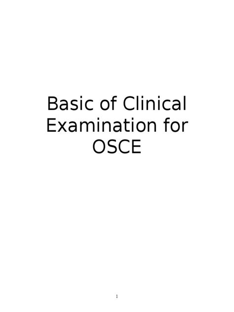 Basic of Clinical Examination For OSCE | PDF | Pulse | Diseases And Disorders