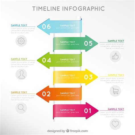 Free Vector | Colored arrow timeline infographic