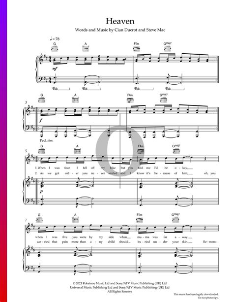 Heaven (Ducrot) (Cian Ducrot) Piano Sheet Music - OKTAV