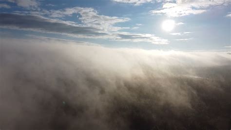 Fog Mist Sunrise Free Aerial Drone Stock Video Footage Clip