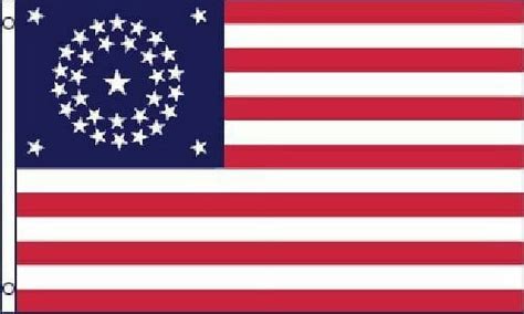 34 Star Round US Civil War Flag 3x5 ft United States USA American Union ...