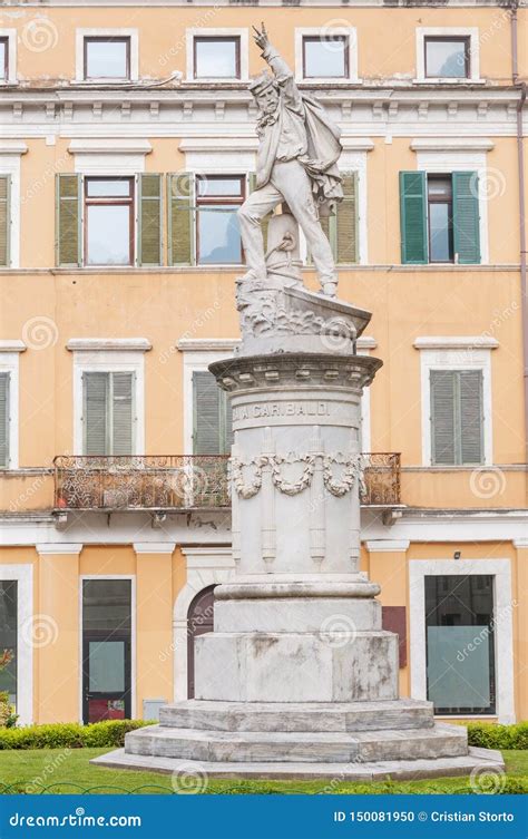 View of Carrara Italy, Marble Monument To Giuseppe Garibaldi, Italian ...