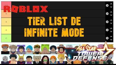 TIER LIST INFINITE MODE ALL STAR TOWER DEFENSE ROBLOX - YouTube