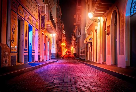 Old San Juan Night Photography Backdrop Puerto Rico Street - Etsy