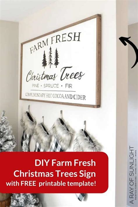 DIY Farm Fresh Christmas Tree Sign: with FREE Template