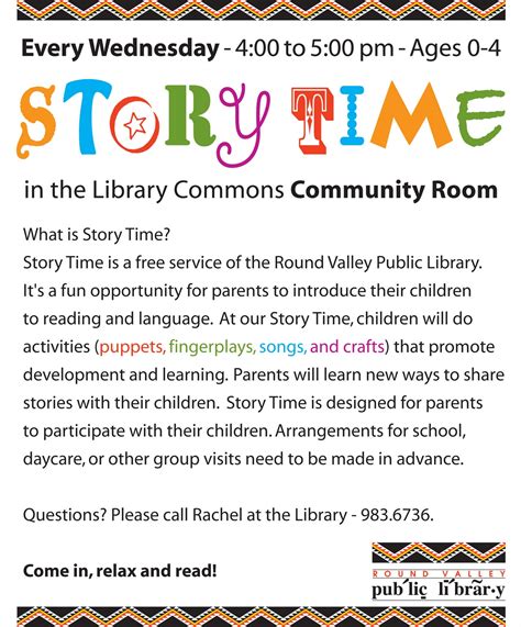 What's New @ the Library: New Story Time at the Round Valley Library