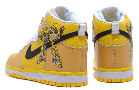 Nike Dunks Custom Design Sneakers : Bumblebee Nike SB Dunk Transformers Shoes Yellow Nikes