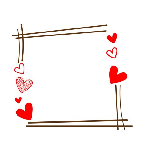 Doodle love frame design 18795121 PNG