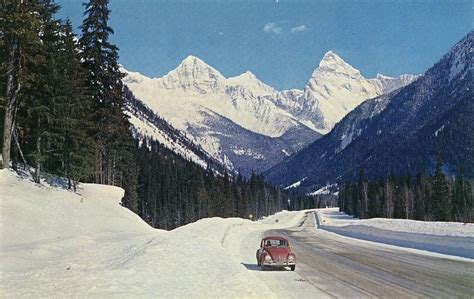 Postcard: Rogers Pass, 1962 | Wintery scene of the new Roger… | Flickr