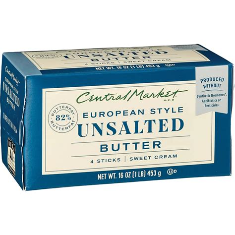 Central Market European Style Unsalted Butter - Shop Butter & Margarine ...