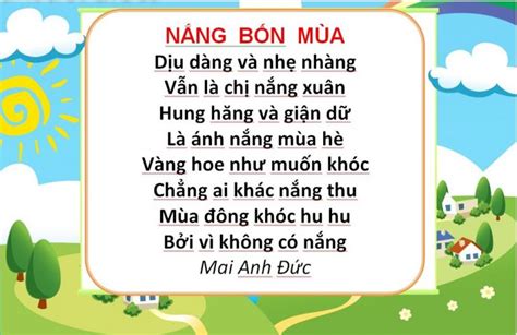 Giáo án thơ Nắng bốn mùa - Xem và tải giáo án miễn phí - Phú Long Blog