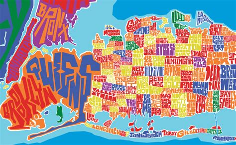 Long Island Town Type Map Multi Color #longisland | Map poster, Town ...