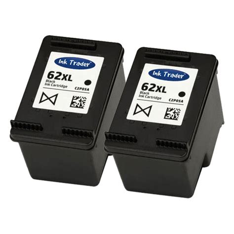 HP 62XL - 2x Remanufactured HP 62XL Black Ink Cartridges - Ink Trader