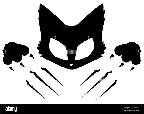 Cat claws scratch emblem symbol black, vector illustration, horizontal, isolated Stock Vector ...