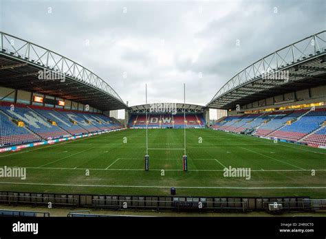 General view of The DW Stadium, Home of Wigan Warriors Stock Photo - Alamy