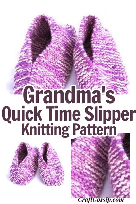 Knitted Slippers – Grandma’s Quick Time — CraftBits.com