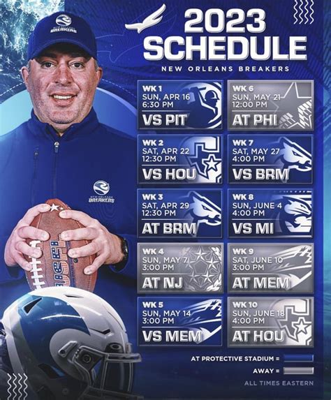 Breakers 2023 Schedule : r/NOLABreakers