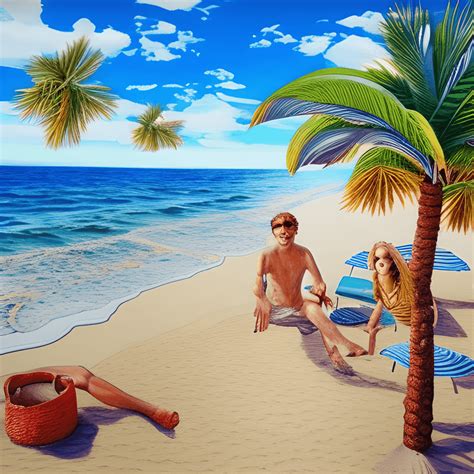 Sunny Day at the Beach Graphic · Creative Fabrica