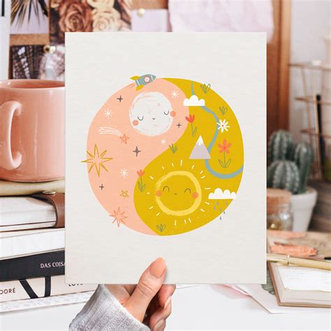 Sun & Moon Yin Yang, Printable Wall Art, Office Wall Art, DIY Print, Quote Print, Gallery Wall ...