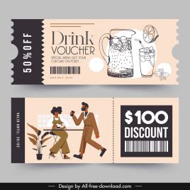 Drink voucher template flat elegant modern vectors stock in format for free download 162 bytes