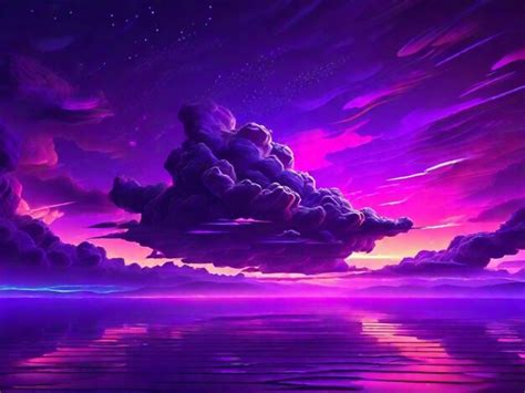 Premium AI Image | Beautiful violet neon glow sky background