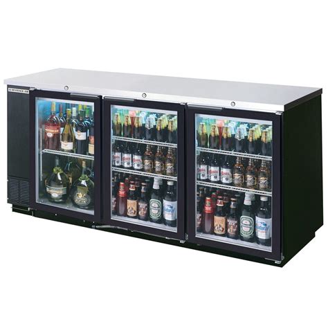 Beverage-Air BB72HC-1-GS-B 72" Black Sliding Glass Door Back Bar Refrigerator