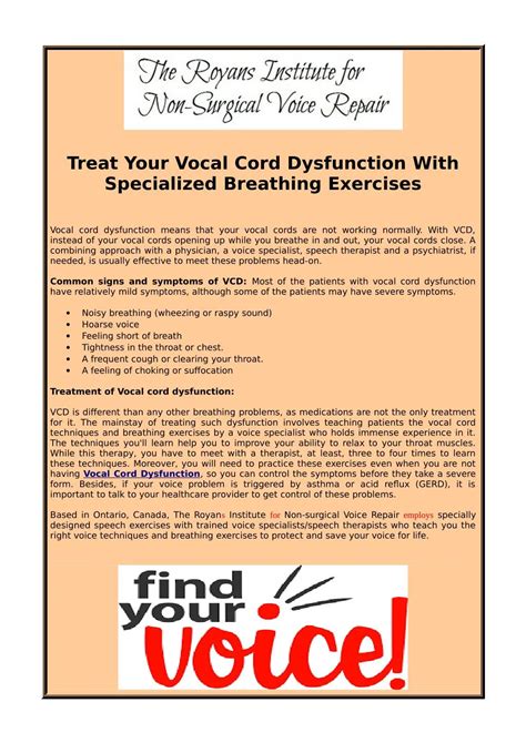 PPT - Treat Your Vocal Cord Dysfunction With Specialized Breathing ...