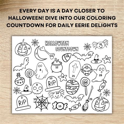 Halloween Countdown Calendar Printable Halloween Countdown - Etsy