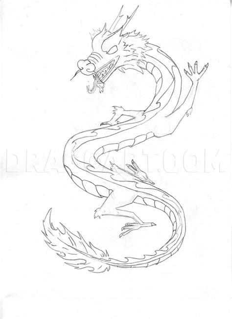 How To Draw A Chinese Sky Dragon, Step by Step, Drawing Guide, by ...