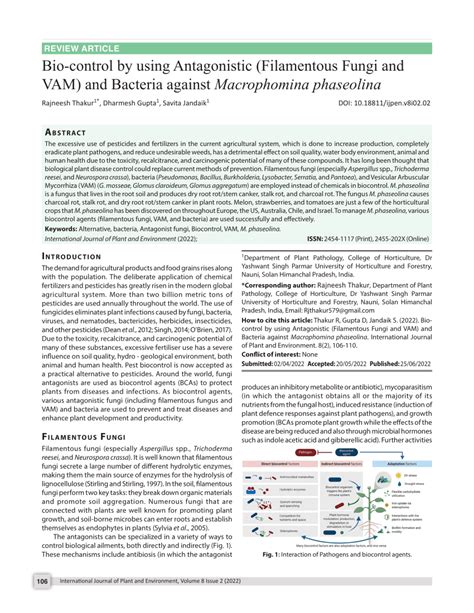 (PDF) Biocontrol against Macrophomina phaseolina Bio-control by using ...