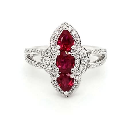 18K White Gold Ruby & Diamond Ring 001-200-01621 18KW Bethel | Quality ...