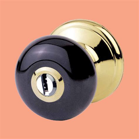 Int&Ext Keyed Door Knob Lock Set Porcelain Ajustable Backset