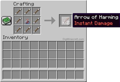 How to make an Arrow of Harming (Instant Damage) in Minecraft