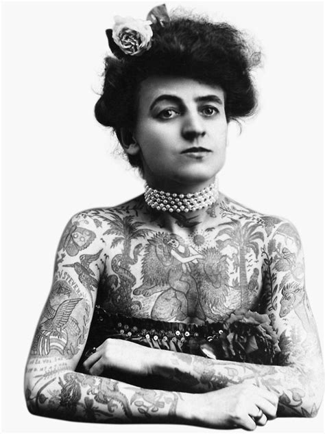 "Tattoo Artist Maud Wagner Portrait - Circa 1907 " Sticker for Sale by warishellstore | Redbubble