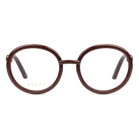 Gucci - Round Frame Optical Glasses - Brown - Gucci Eyewear - Avvenice