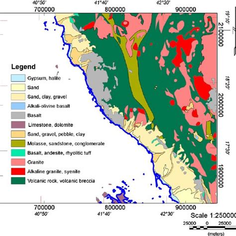 First vertical derivative of the Bouguer gravity anomaly map. | Download Scientific Diagram