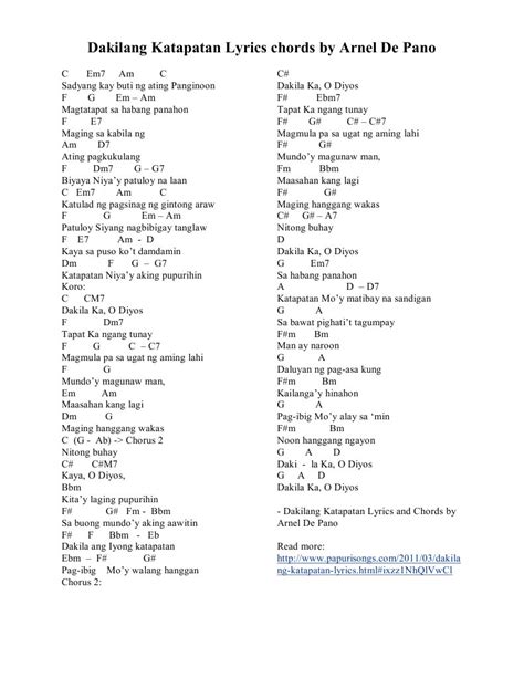 Katapatan Mo O Diyos Chords Pdf