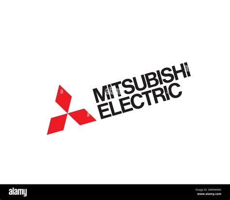 Mitsubishi Electric, rotated logo, white background Stock Photo - Alamy