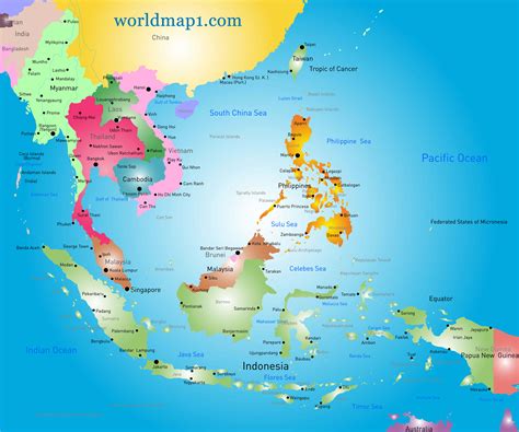 Australia And Southeast Asia Map High Detailed Political Map Of Images