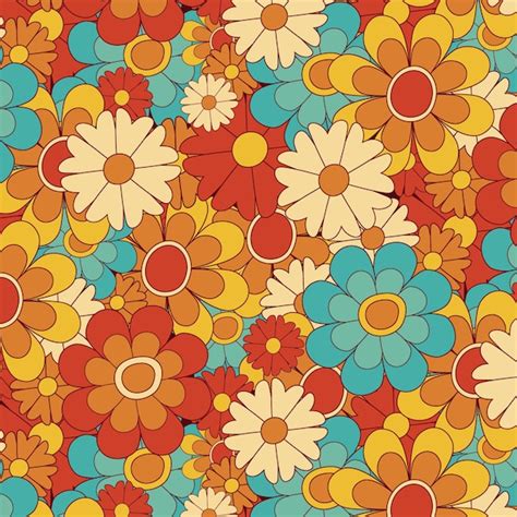 Free Vector | Hand drawn groovy floral pattern