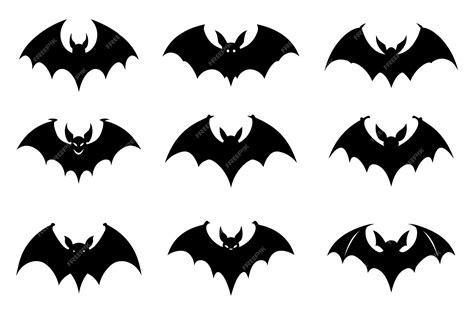 Premium Vector | Halloween bat silhouette collection isolated spooky black horror bat graphic ...