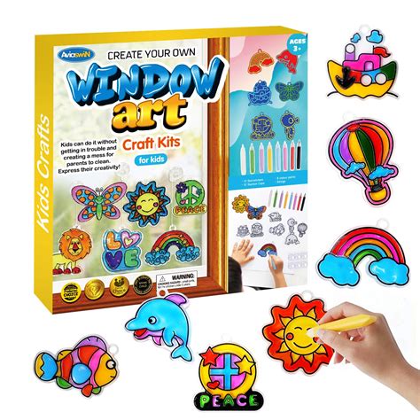 Buy AVIASWIN Girls Toys Age 4-6-8 Window Art for Kids, Suncatchers Painting Kit, Arts and Crafts ...