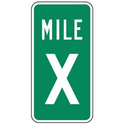 Mile Marker (1 Digit) Signs